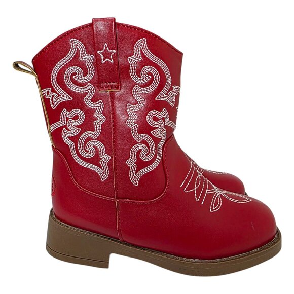 Pawz Cowboy Western Boots Little & Big Boys Zipper Closure Embroidered Detail - Picture 4 of 13